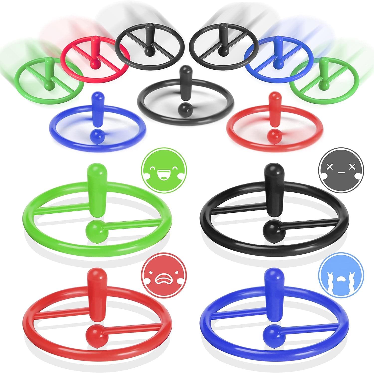PROLOSO 30PCS Suspended Exclamation Mark Spinning Top Adult Decompression Circle Fidget Gyro Toys Kids Reward Prizes