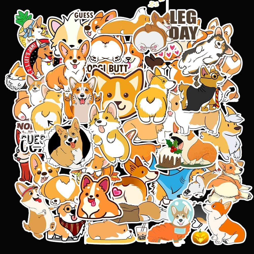 QTQYQJ Vsco Stickers for Hydro Flask|50 pcs Vsco Girls Stuff,Cute Dog Stickers Waterproof Trendy Stickers for Teens,Laptop,Phone,Skateboard,Water Bottle,Car,Travel Durable Vinyl Stickers(Dog)