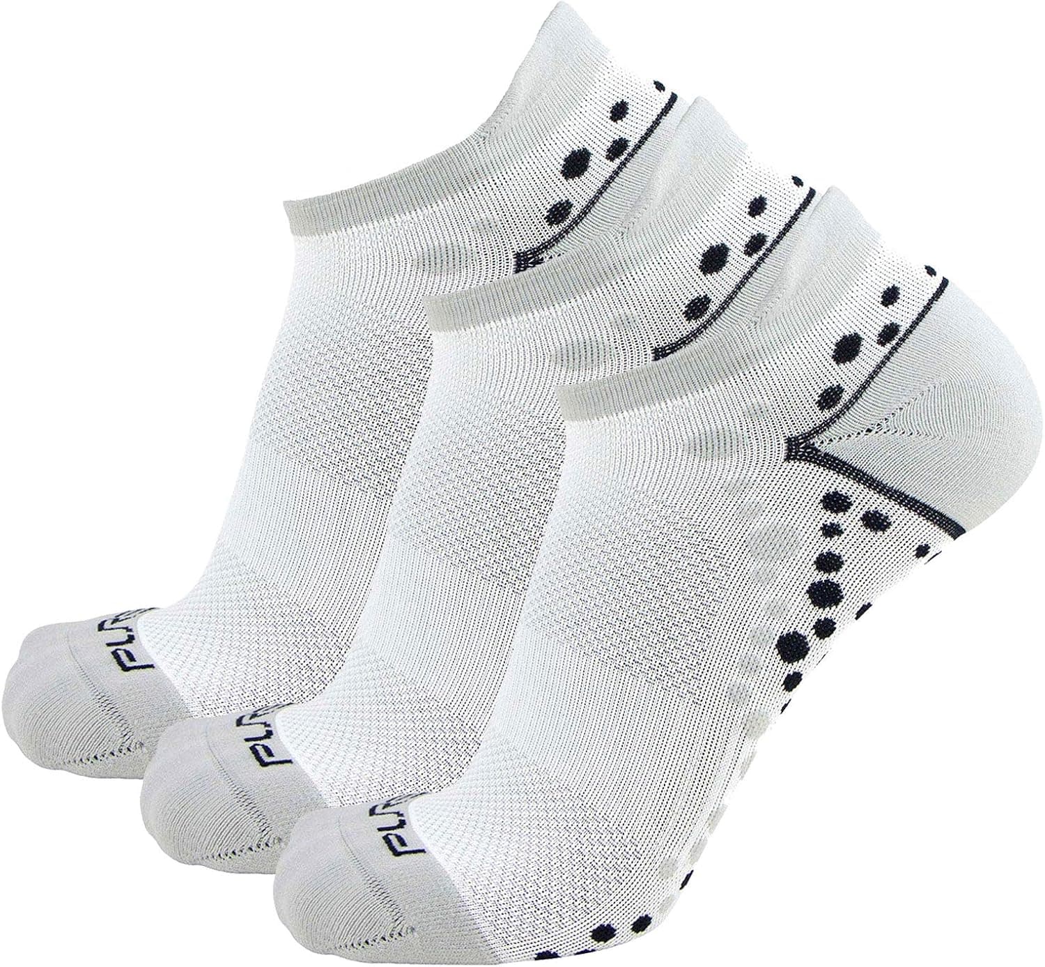 Pure Compression No-Show Anti-Blister Running Socks - Moisture Wicking Sport Socks for Men, Women