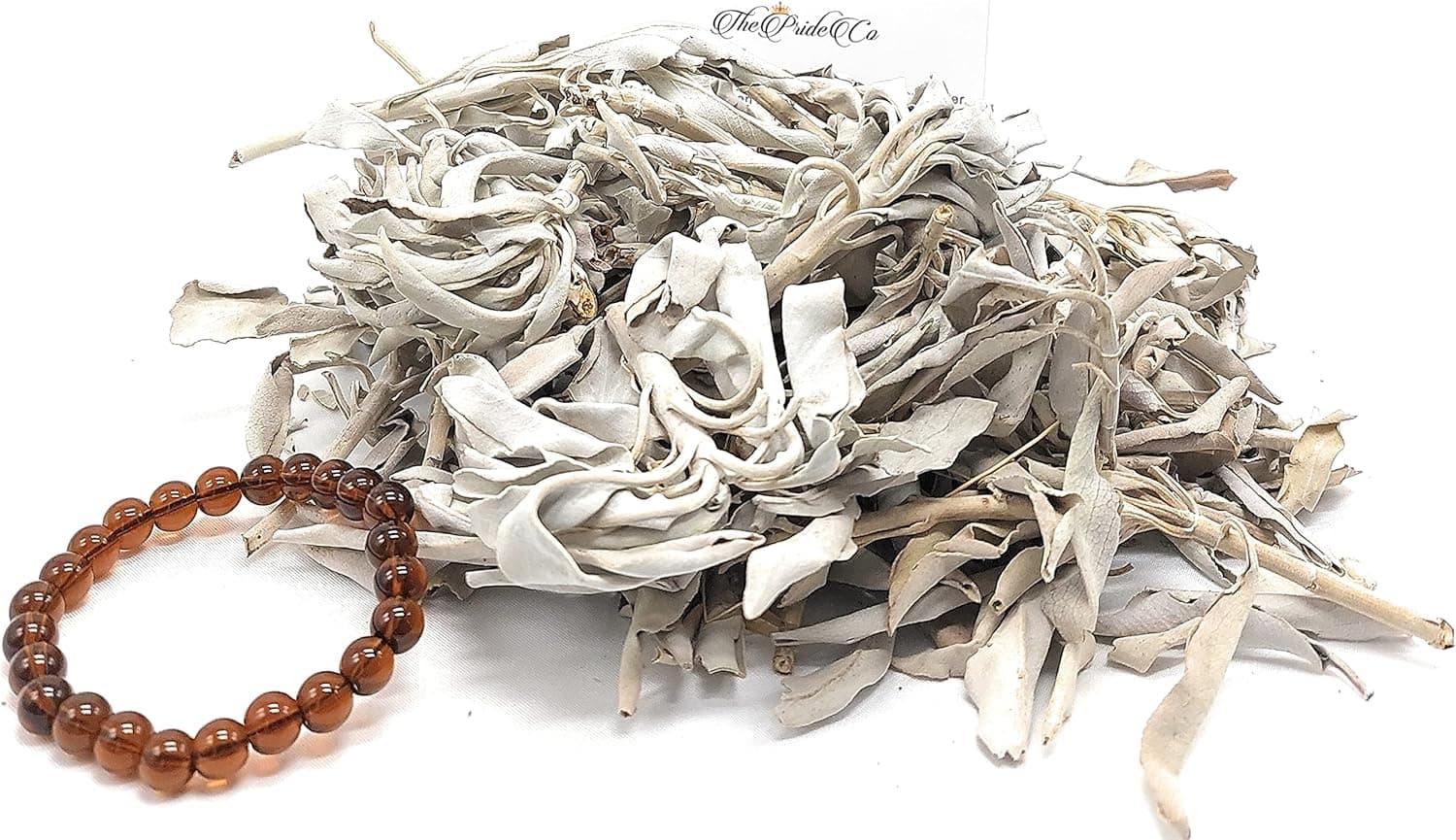 ThePrideCo 3 Oz White Loose Sage with Free Brown Bead Bracelet