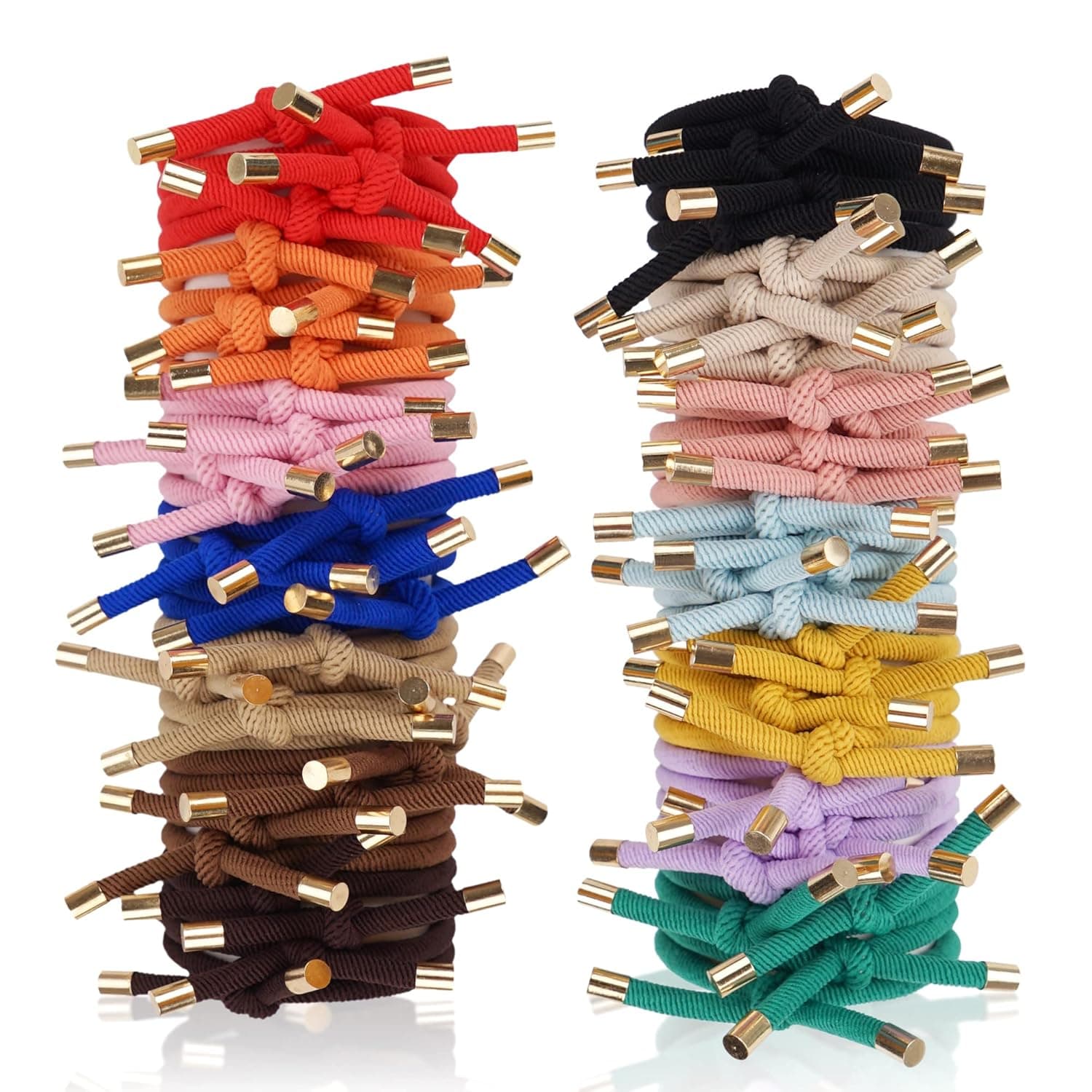 56 Pieces Hair Tie Elastics Knotted Hair Ties Ponytail Holders for Women for Women Girls, 14 Colors