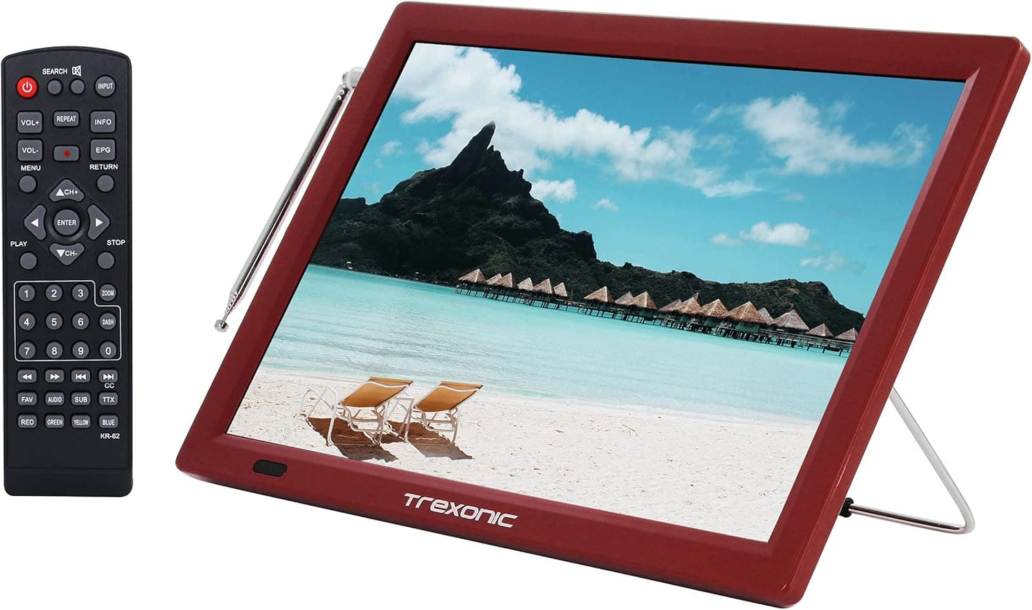 Trexonic Portable Rechargeable 14 Inch LED TV with HDMI, SD/MMC, USB, VGA, AV in/Out and Built-in Digital Tuner (Renewed)