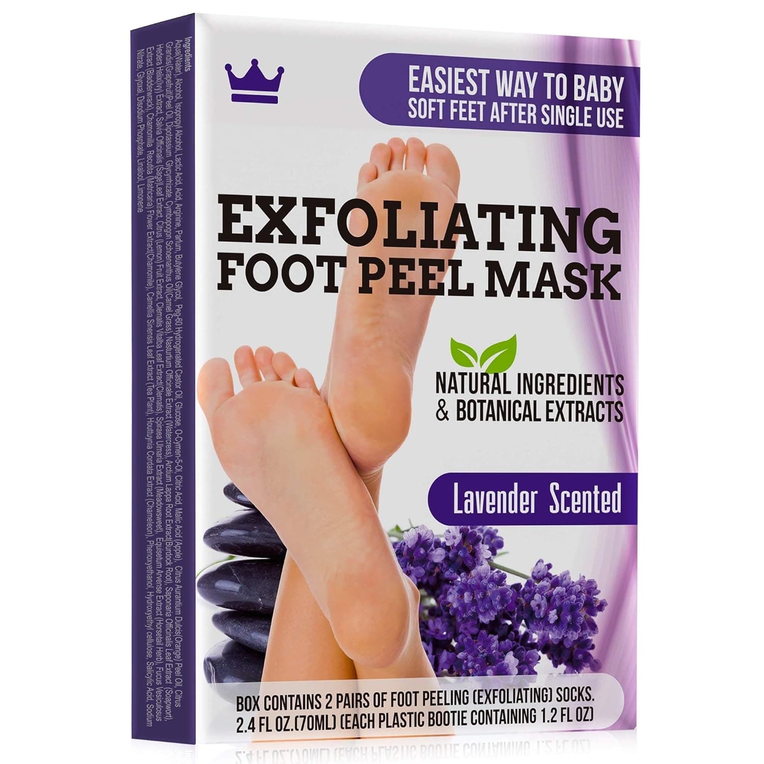 Exfoliating Foot Peel Mask - Thirteen Pairs of Booties for Smooth and Soft Feet - Peeling Away Rough Heels Dead Skin Cells and Calluses - Melon Scented Natural Formula for Silky Soft Feet