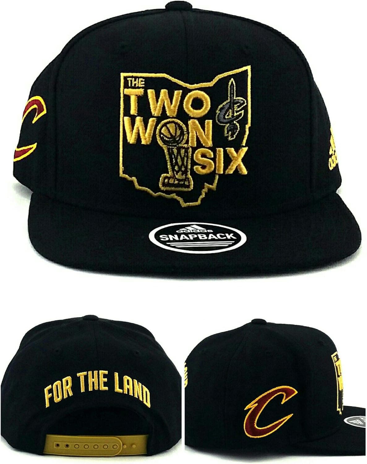 adidas Cleveland Cavaliers Finals Flat Bill Snap Back Hat - OSFA - 288VZ
