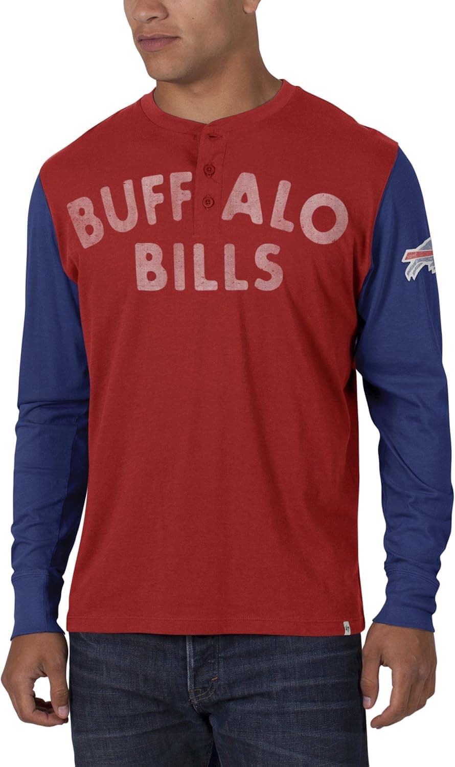 NFL Buffalo Bills Men's Homefield Henley T-Shirt, Small