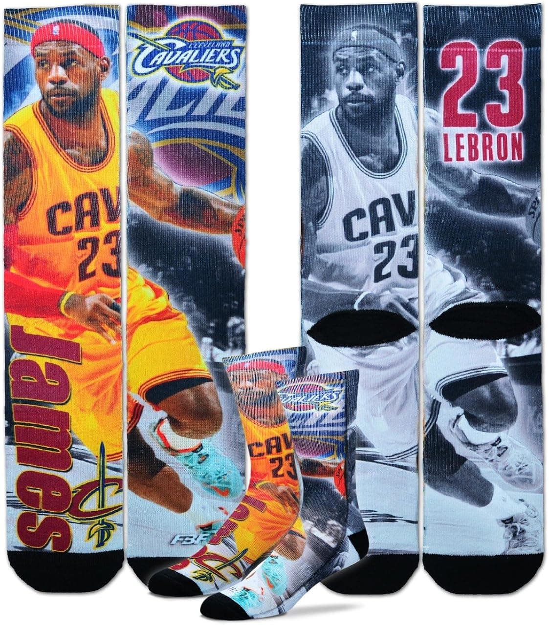 Cleveland Cavaliers Youth Size NBA Drive Crew Kids Socks (4-8 YRS) 1 Pair - Lebron James #232