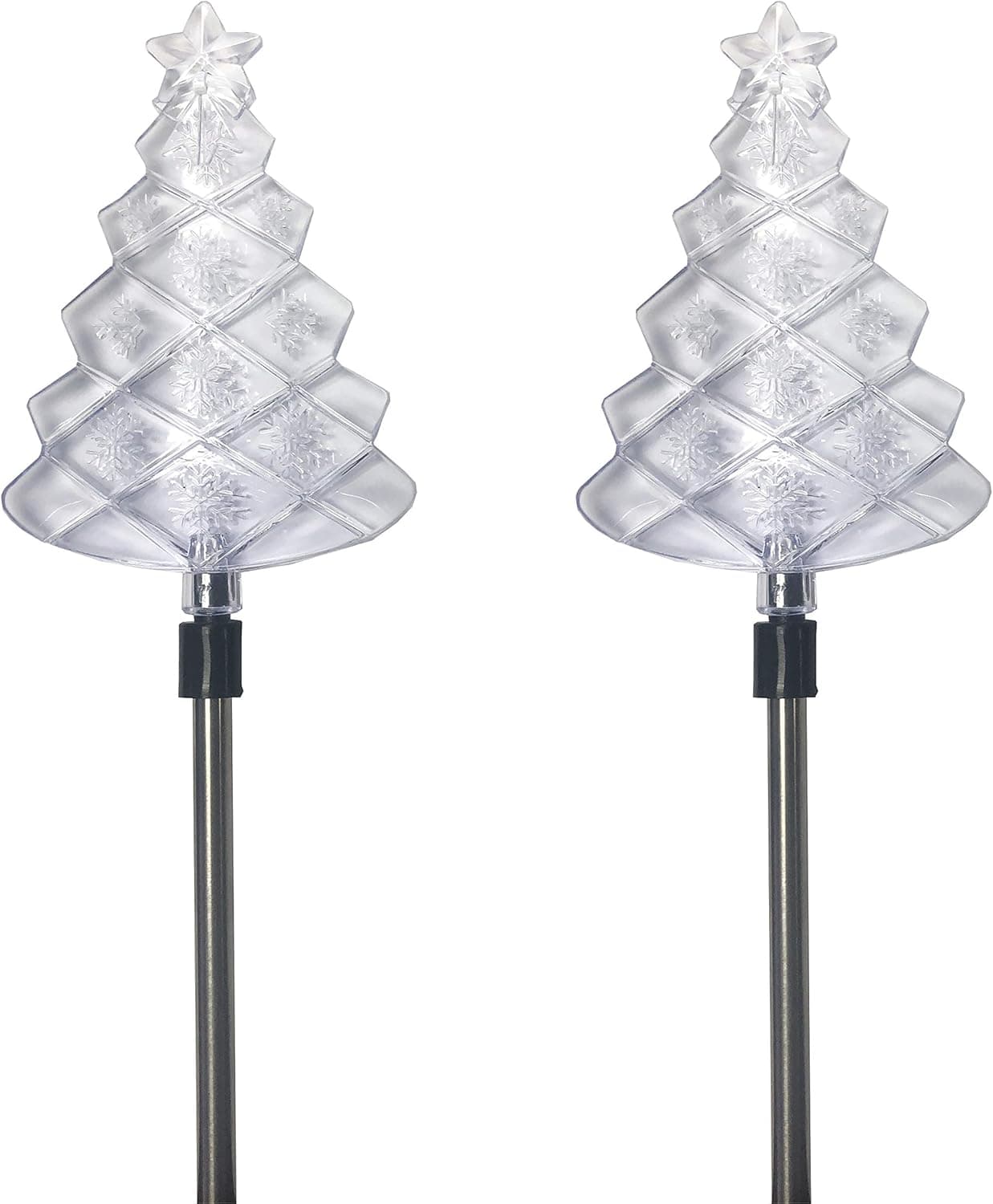 Unique Gadgets & Toys Solar Powered Christmas Tree Garden Stake Landscape Color Change Lights (Set of 2)