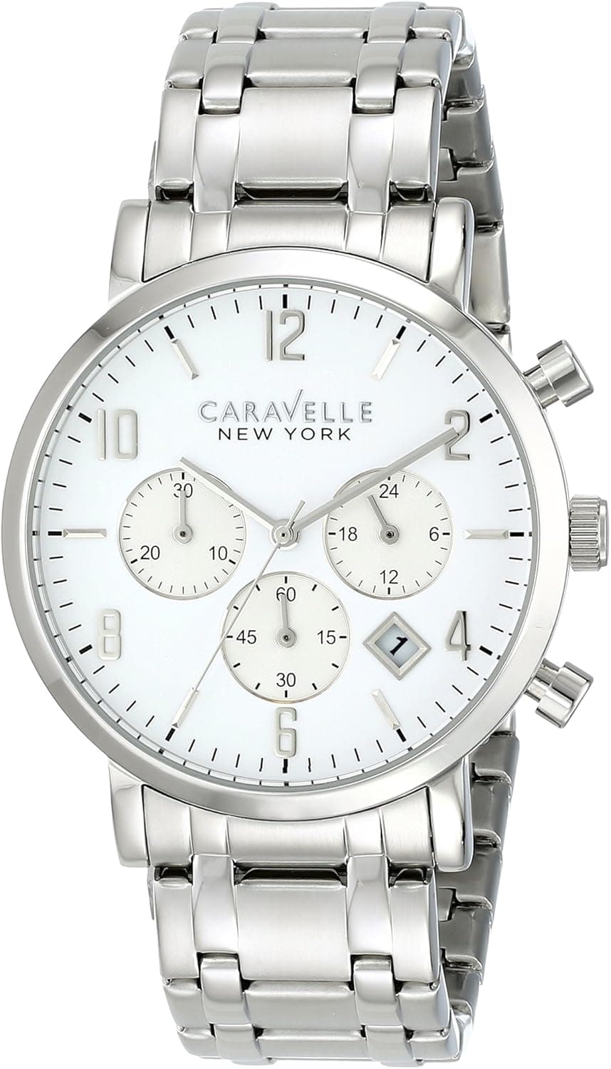 Caravelle New York by Bulova Men's 43B138 Analog Display Japanese Quartz White Watch