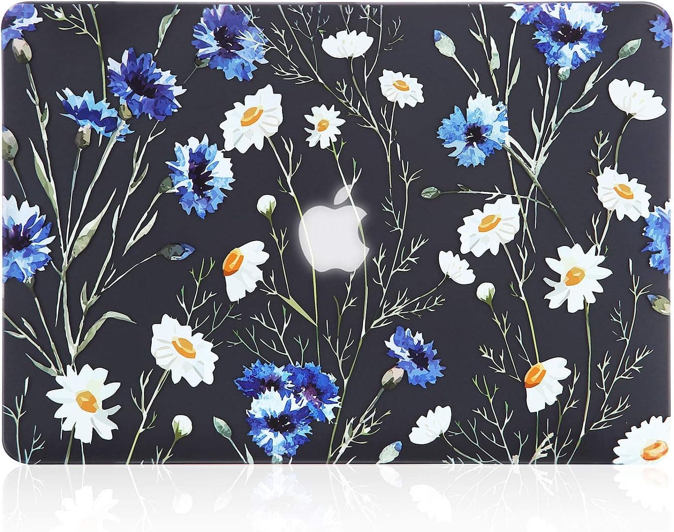 iDonzon Case for MacBook Air 13 inch (Model: A1466 & A1369, 2010-2017 Release), 3D Effect Matte Black See Through Hard Cover Only Compatible Older Version Mac Air 13.3 inch - Floral Pattern