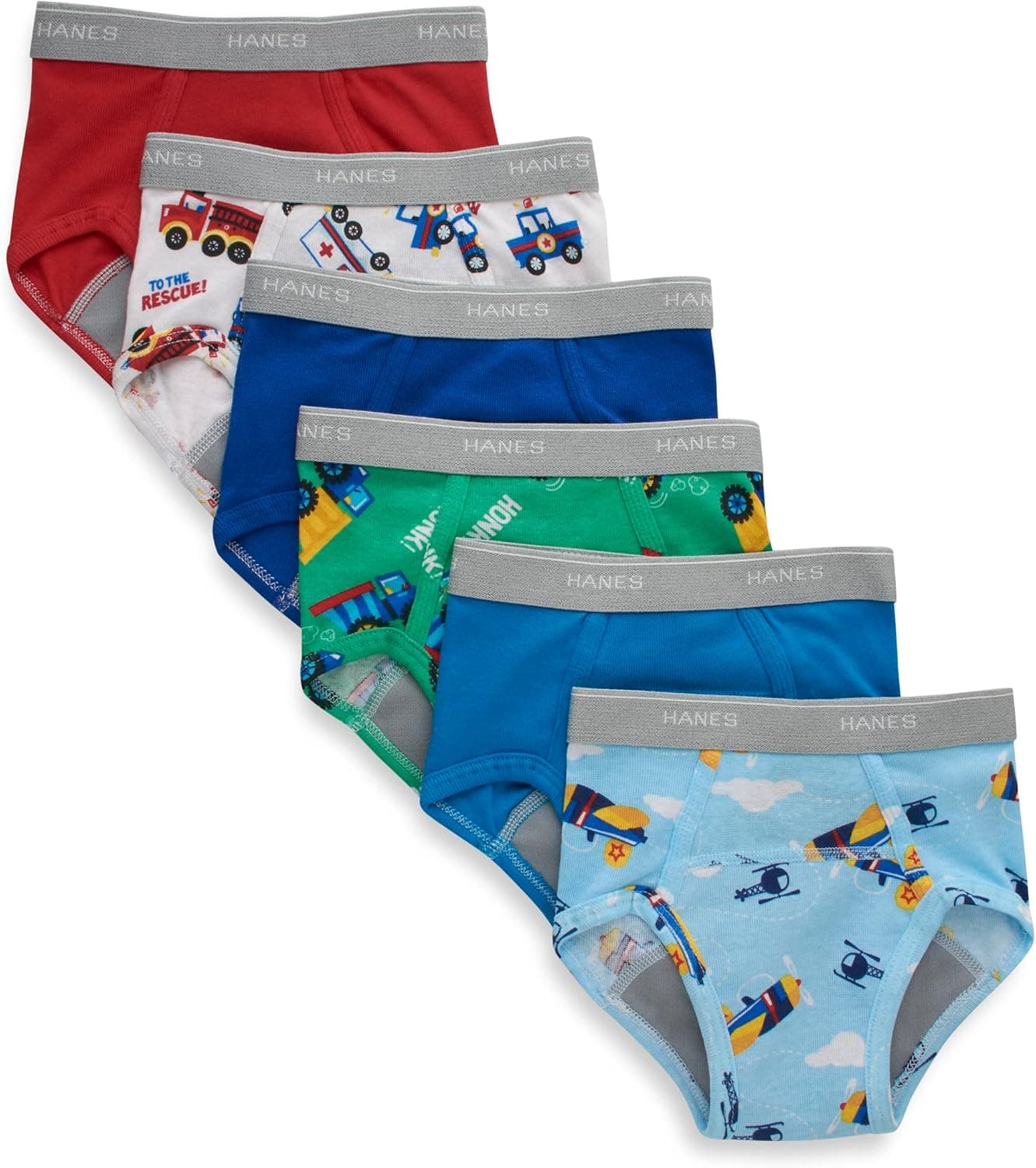 Hanes Toddler Boys' Potty Trainer Underwear, Boxer Briefs & Briefs Available, 6-Pack