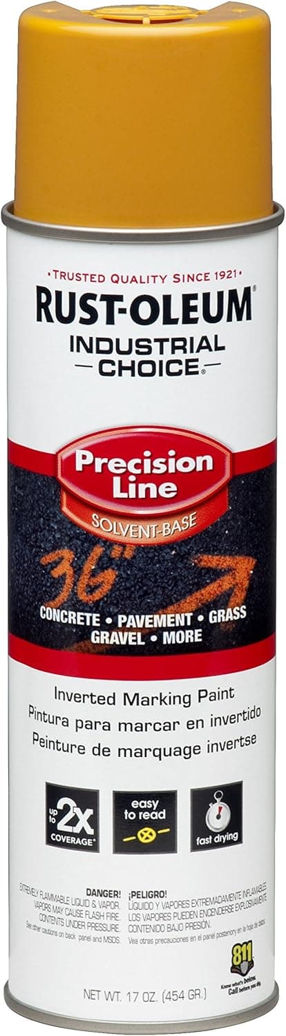 RUST-OLEUM 203024 M1600 Caution Yellow Gloss 17 OZ. Spray, 1.06 Pound (Pack of 1), 11 Fl Oz