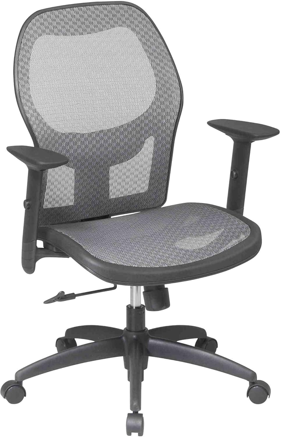 Office Star Matrix Seat and Back Executive Chair with Adjustable Arms, Charcoal
