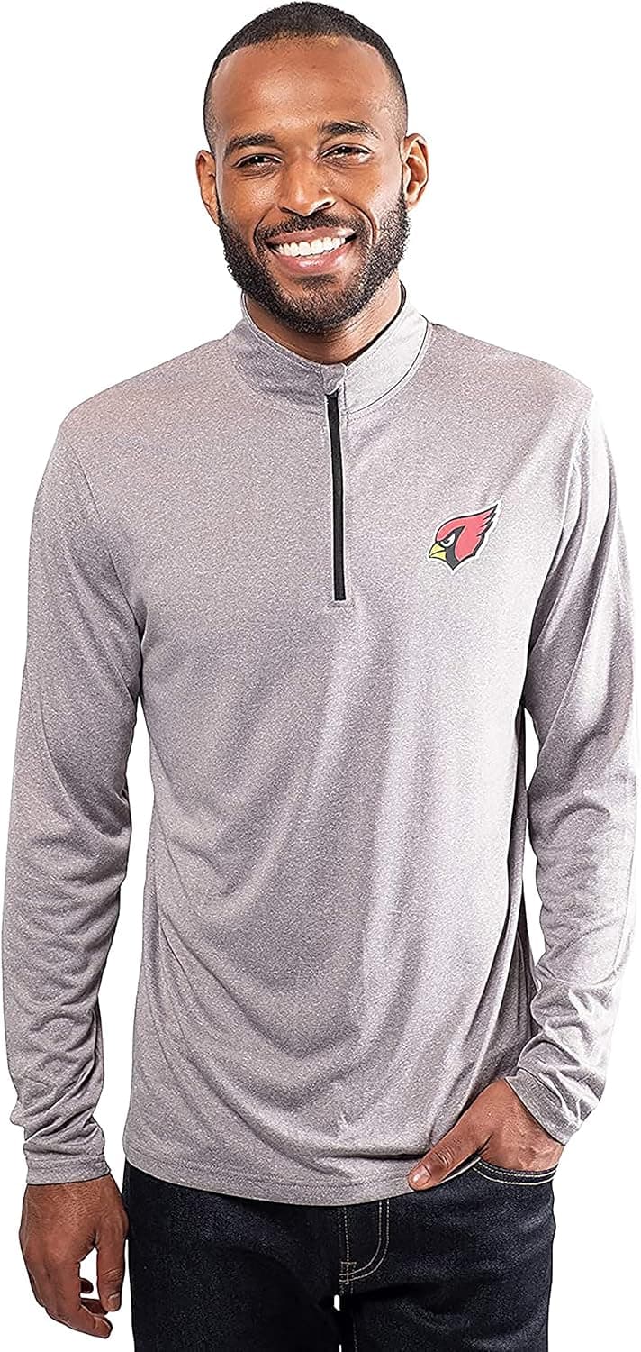 Ultra Game Men's Moisture Wicking Soft Quarter Zip Long Sleeve Tee Shirt