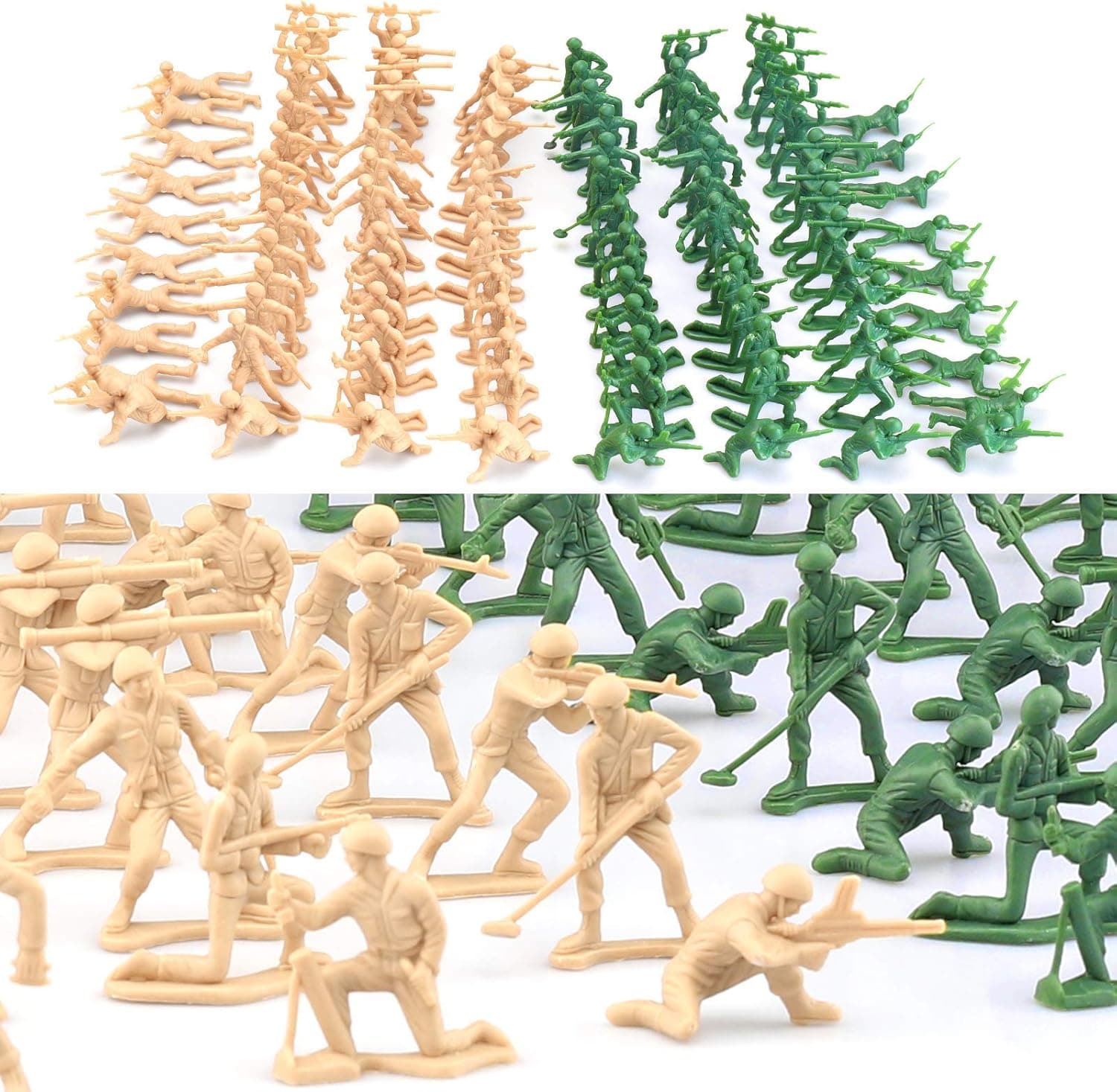 ViiKONDO Classic Green Plastic Military Uniform Army Men Toy-100 Piece Toy Army Men Mini Soldier Model, Military Sandbox Game Plastic Toy Soldier Army Men Figures for Boys Action Figure Suits