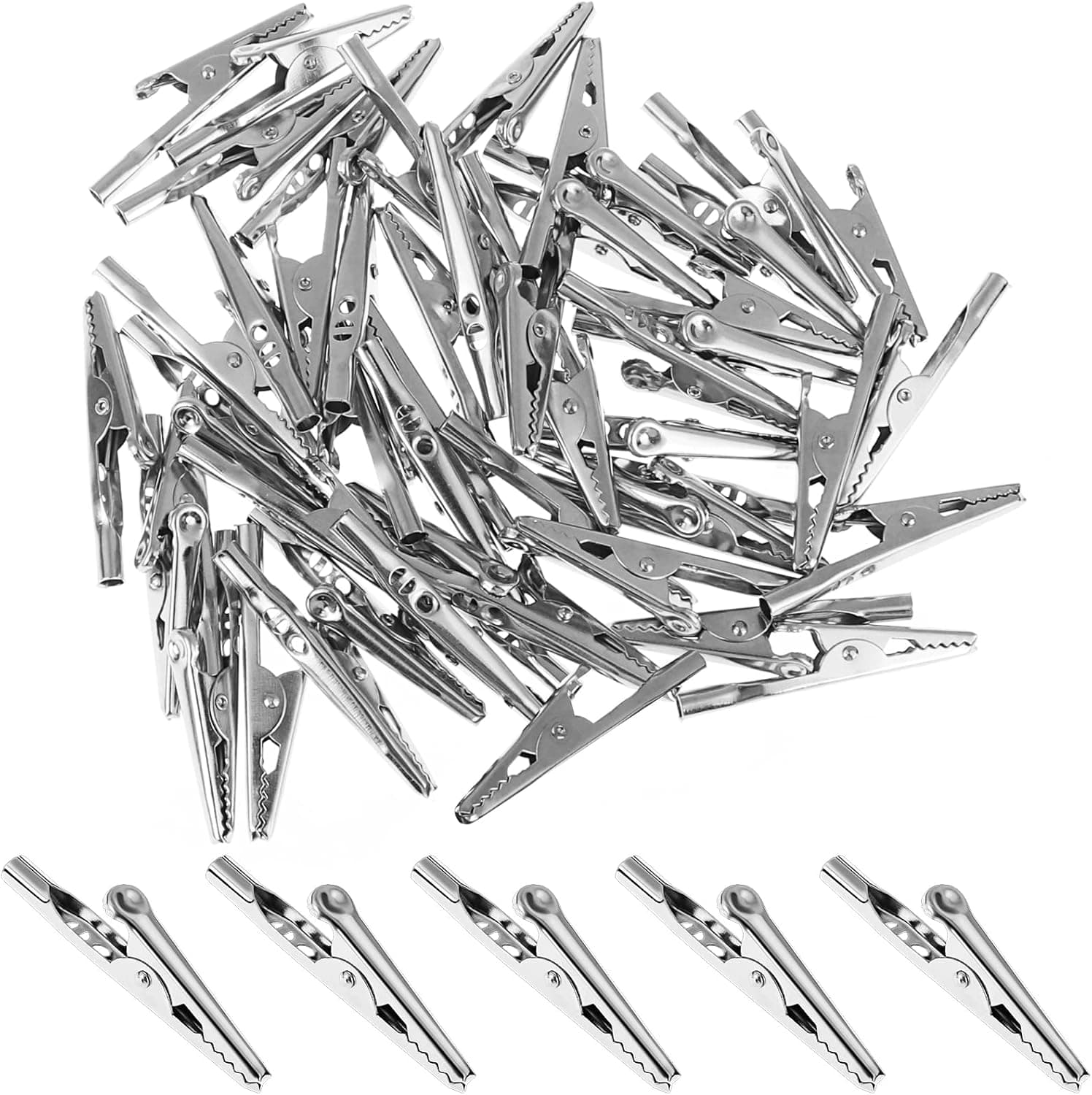 50 Pcs Stainless Alligator Crocodile Test Clip Cable Lead Screw Probe Fixing,2 inch Length By Crqes