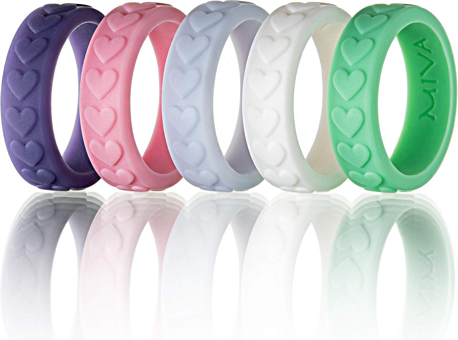 MIVA Silicone Wedding Ring for Women - Stylish Heart Pattern