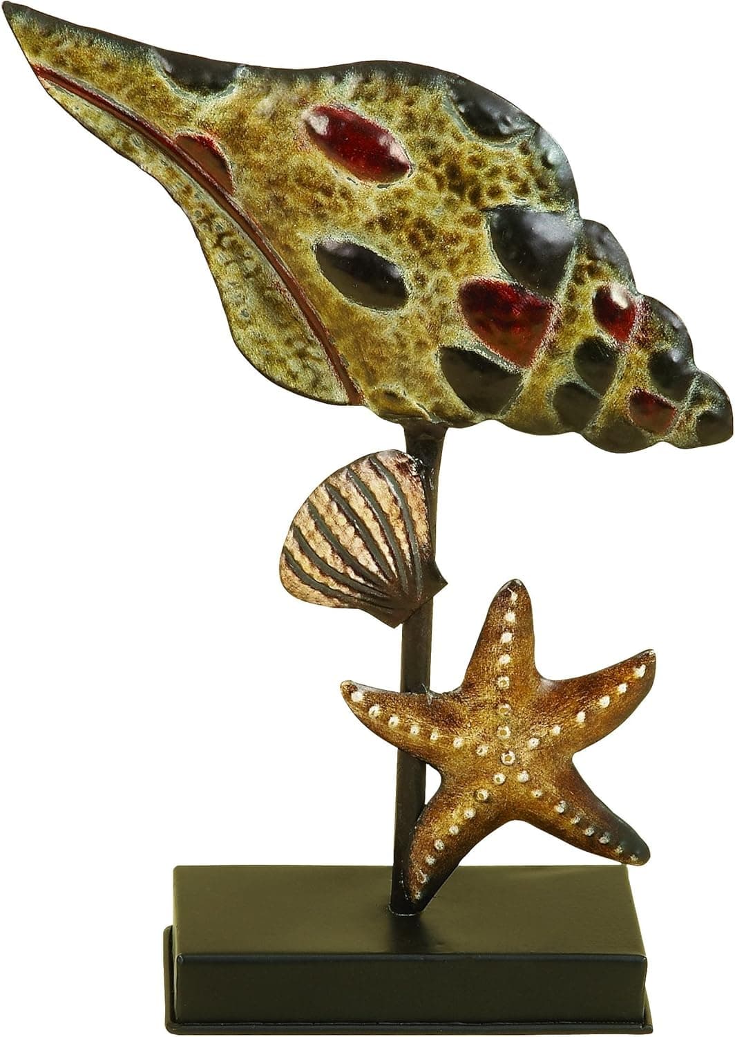 Metal Cutout Seashell Standing Plaque Nautical Beach