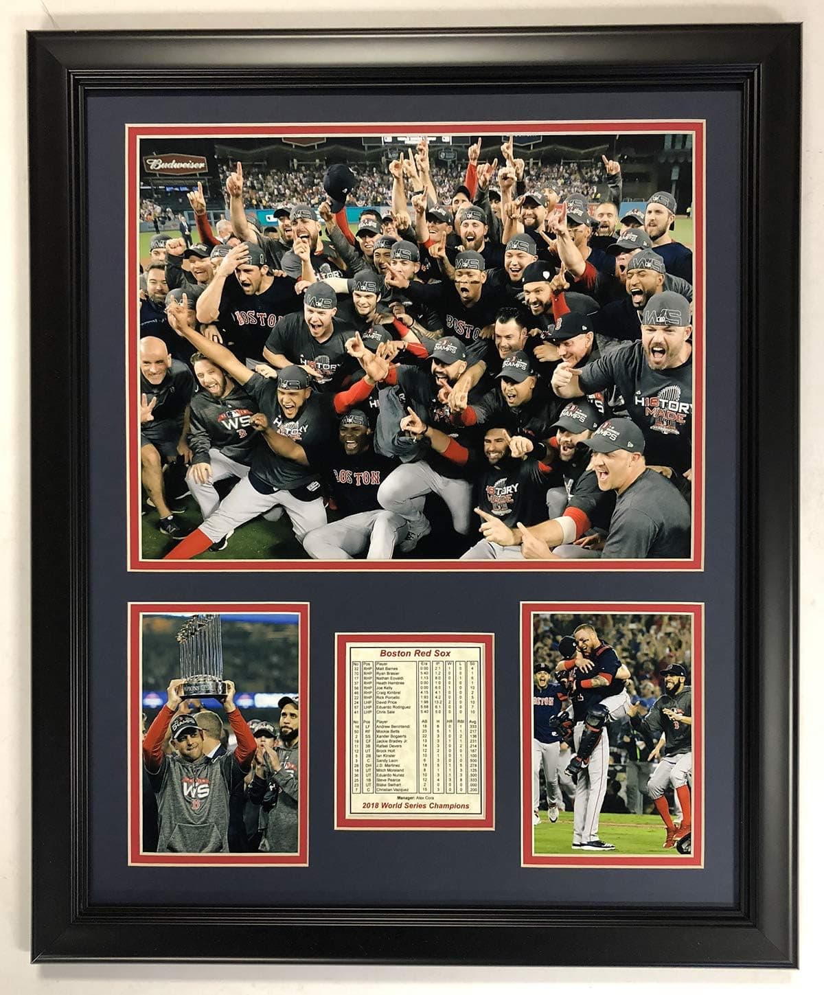 Legends Never Die Boston Red Sox 2018 MLB World Series Champions Collectible | Framed Photo Collage Wall Art Decor
