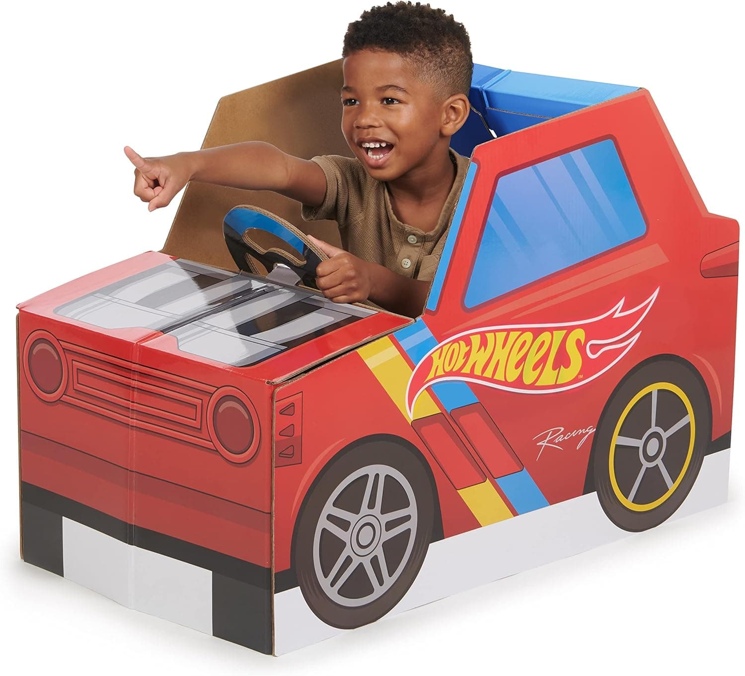 Pop2Play Hot Wheels Indoor Baby Car – Sturdy and Eco-Friendly Cardboard Toddler Toy Car