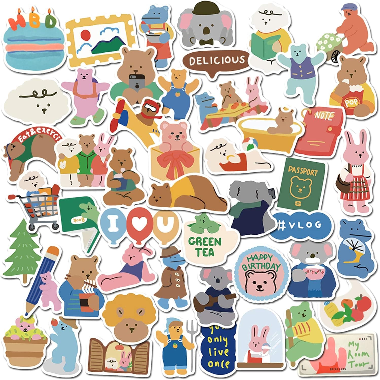 VSCO Laptop Stickers,50 PCS Cute Vsco Vinyl Aesthetic Stickers for Water Bottles,HydroFlask,Waterproof and Perfect Stickers for Kids Girls