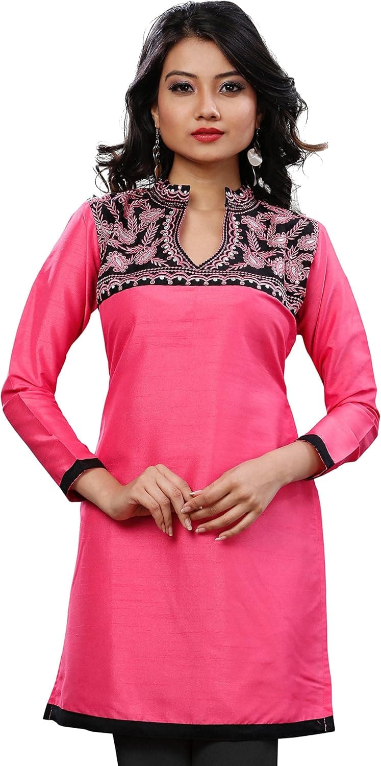 Maple Clothing Short Kurti Indian Tunic Top Women's Embroidered India Apparel