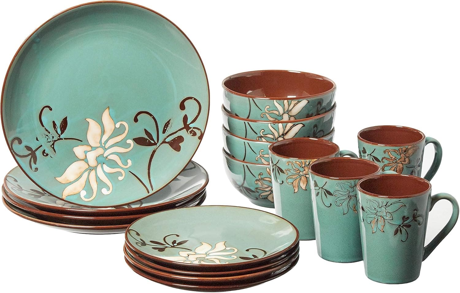 American Atelier Mirabel Blue 16-Piece Dinnerware Set