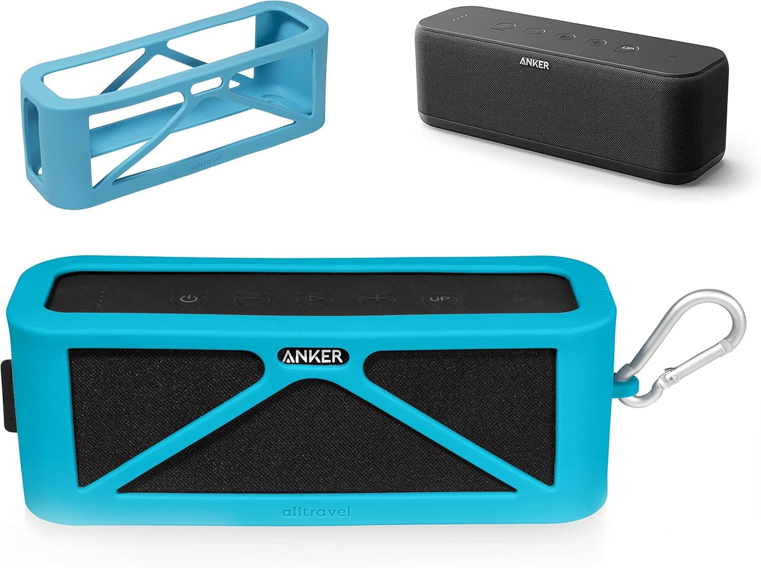 Alltravel Silicone Cover for Anker Soundcore Boost 20W Bluetooth Speaker, Full 6 Directions Protection from Shock/Shake/Scratch, Customized Skin with Color and Shape Matching