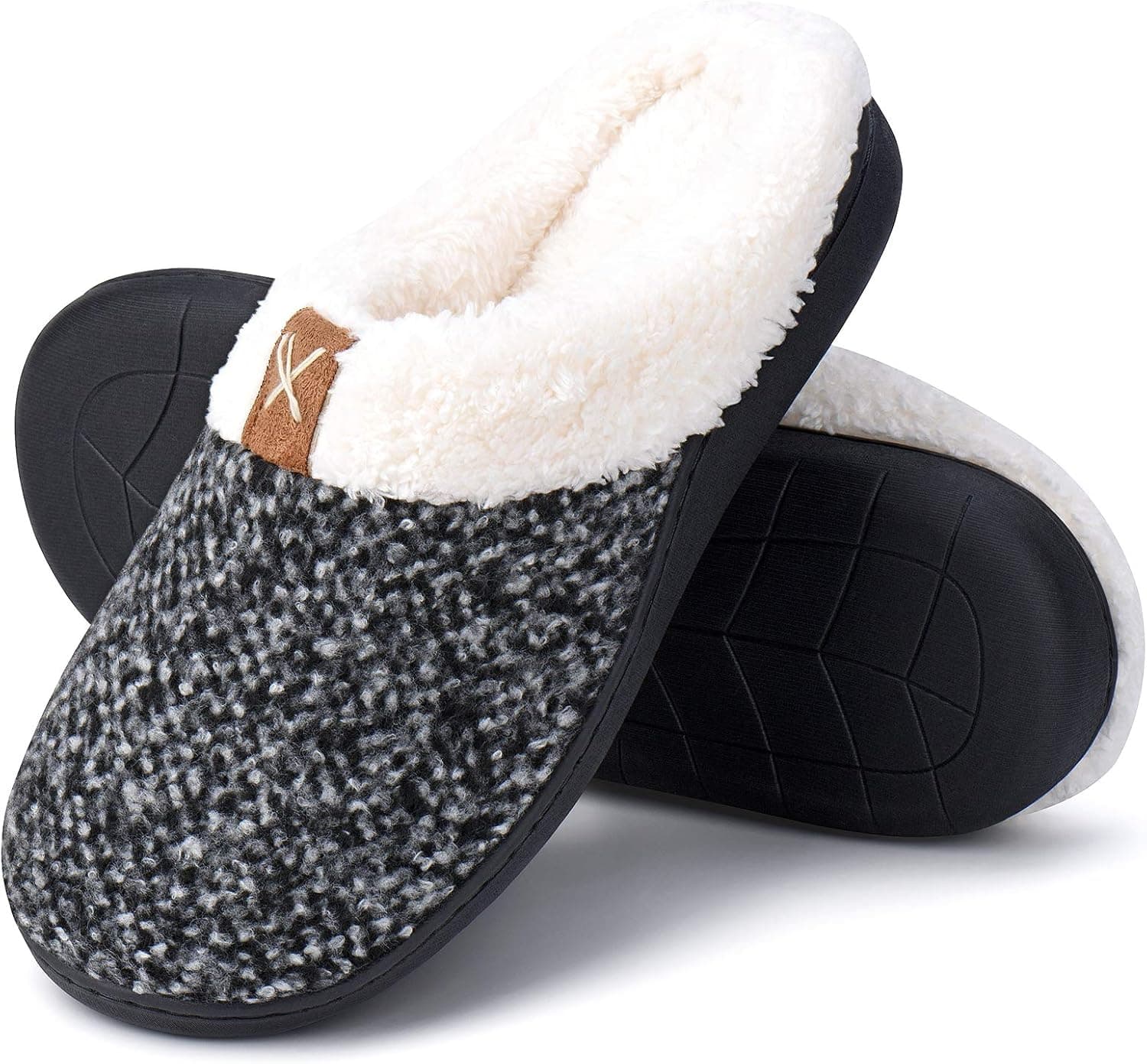Sowift Women's Cozy Slippers Winter House Shoes Memory Foam Plush Fleece Lined Shoes Indoor, Outdoor Anti-Skid