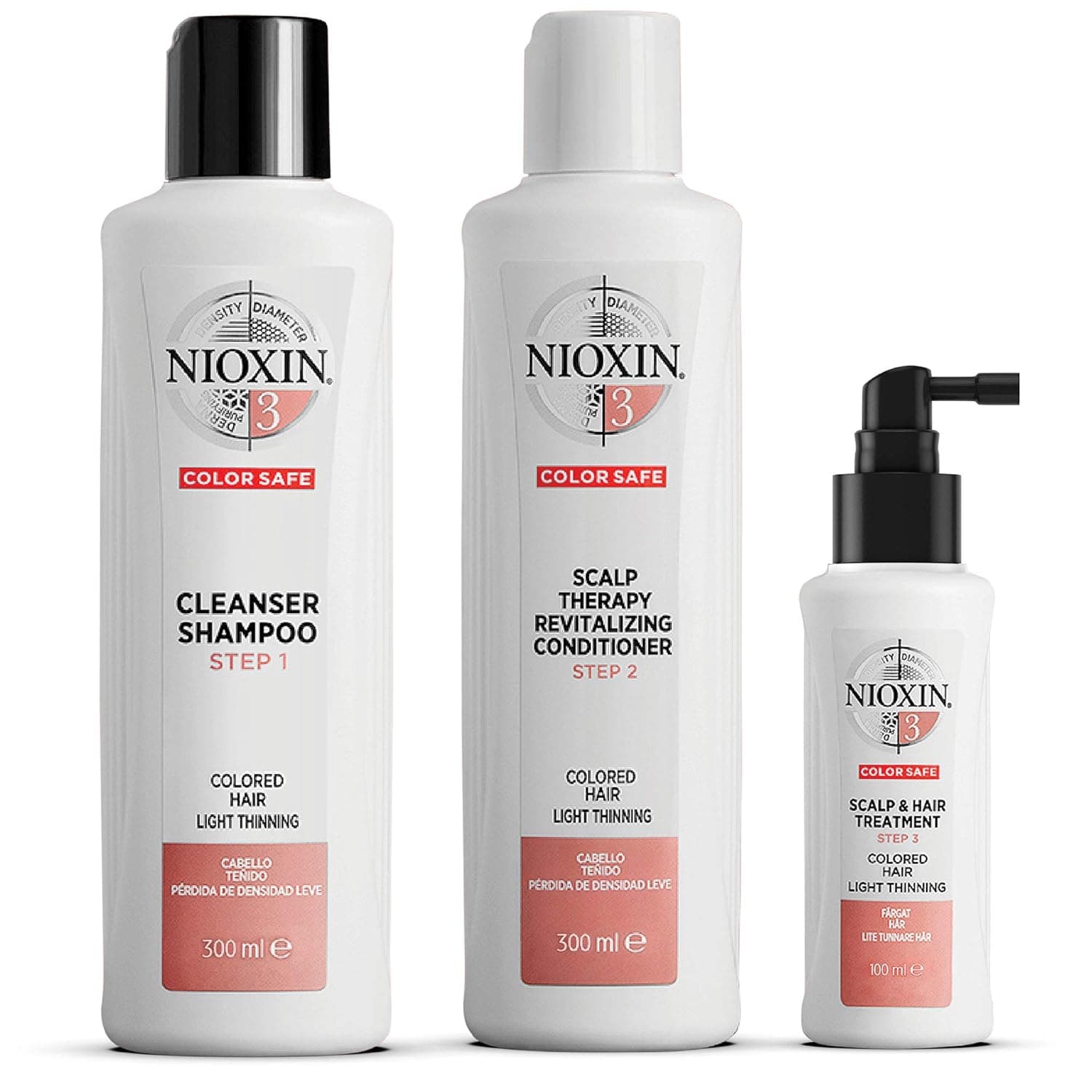 Nioxin System Kits, Cleanse, Condition, and Treat the Scalp for Thicker and Stronger Hair, for All Hair Thinning Types, 3 Month Supply