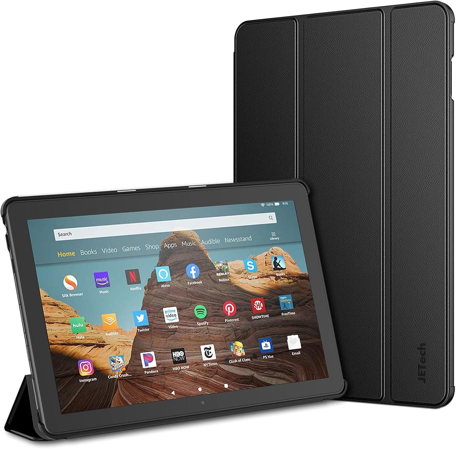 JETech Case Compatible with All-New Amazon Fire HD 10 and Fire HD 10 Plus (11th Generation, 2021 Release), Auto Sleep/Wake Smart Cover, Black