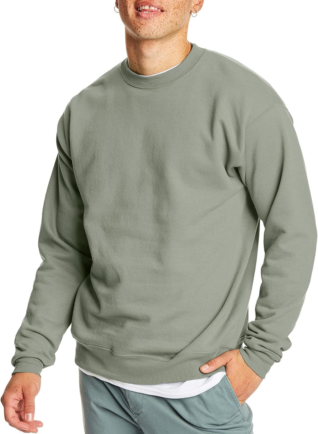 Hanes Men's EcoSmart Fleece Sweatshirt, Cotton-Blend Pullover, Crewneck Sweatshirt for Men (1 or 2 pack)