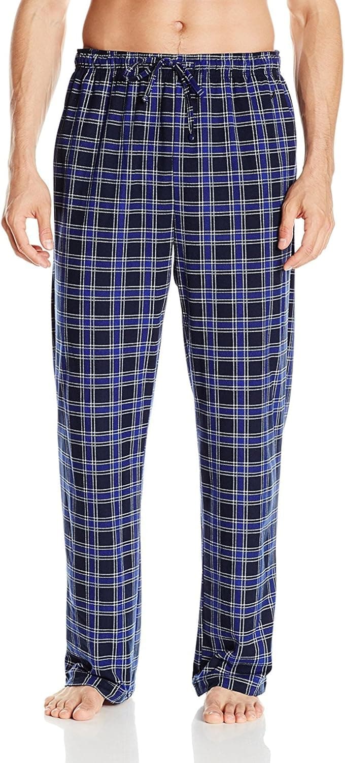 Nautica Men's Blue Plaid Cozy Fleece Pant