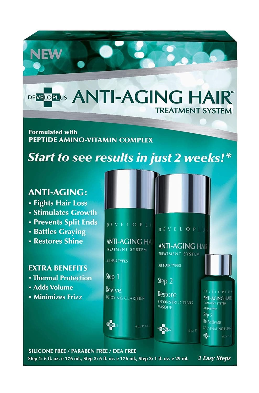 Developlus | Anti-Aging Hair Treatment System | Moisturizing Nourishing Hair Product | Fortifying | Deep Conditioning