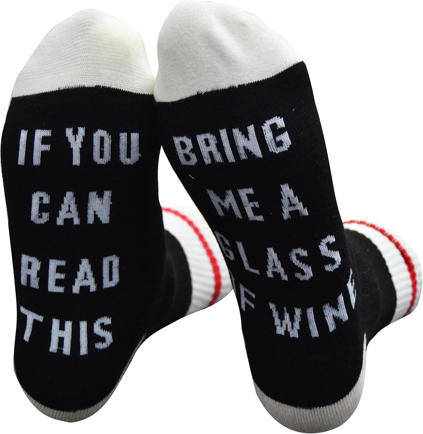 Mayskey Cotton Socks-IF You Can Read This PLEASE Bring Me Some Wine,Perfect Birthday or Christmas Gift for Wine Lovers,Friends and Family (Dark Grey Wine Socks)