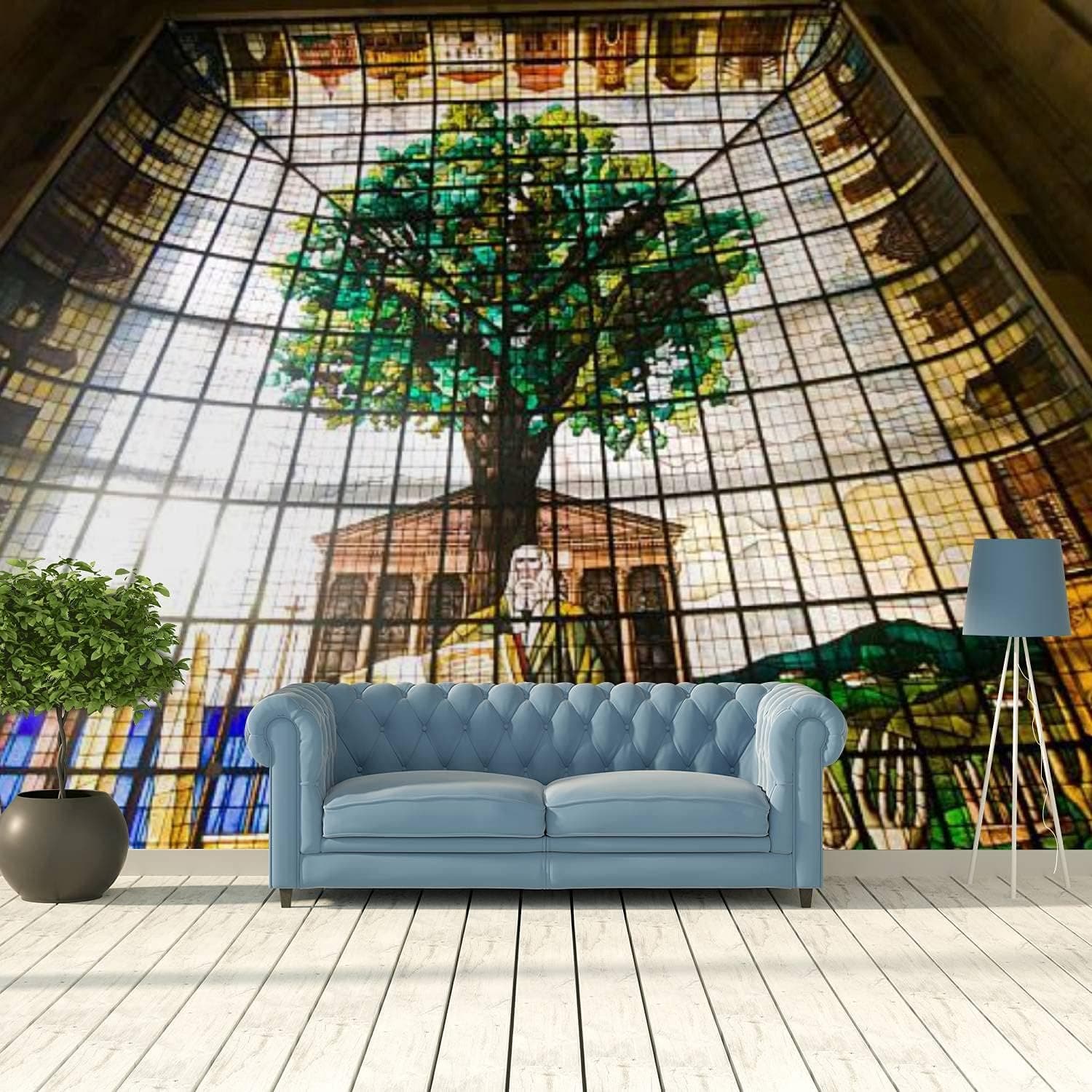 Modern 3D Tree of Guernica Memorial Wallpaper Stick and Peel Wall Stickers Removable Wall Paper Mural for Living Room Bedroom TV Background Wall