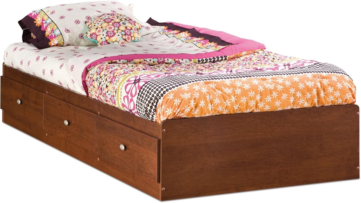 South Shore Furniture Jumper Collection 39-Inch Twin-Size Mates Bed, Classic Cherry