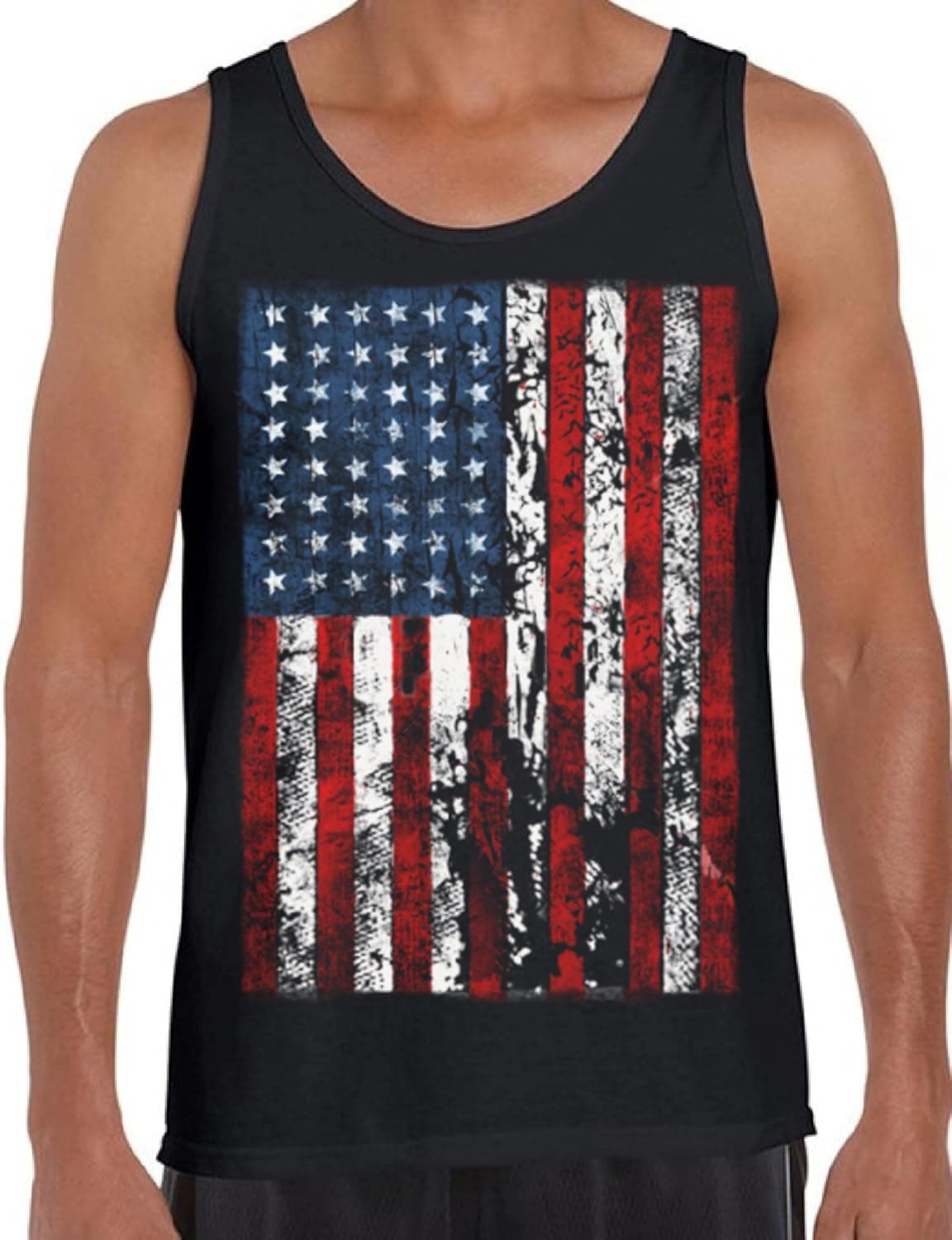 Awkward Styles Men's American Flag Distressed Tank Top 4th July Tank USA