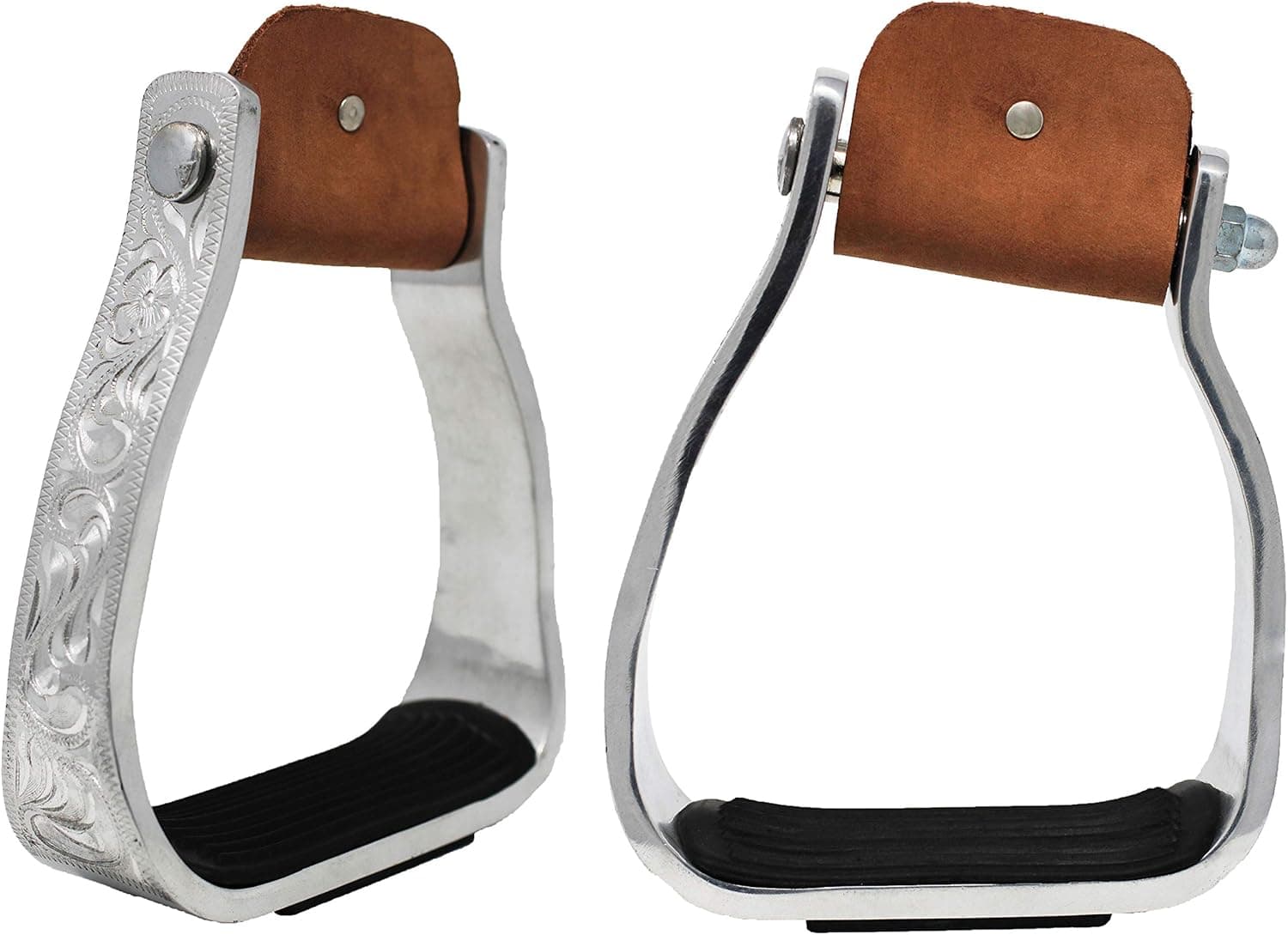 CHALLENGER Western Show Horse Saddle Barrel Angled Sloped Bell Aluminum Stirrups 5140