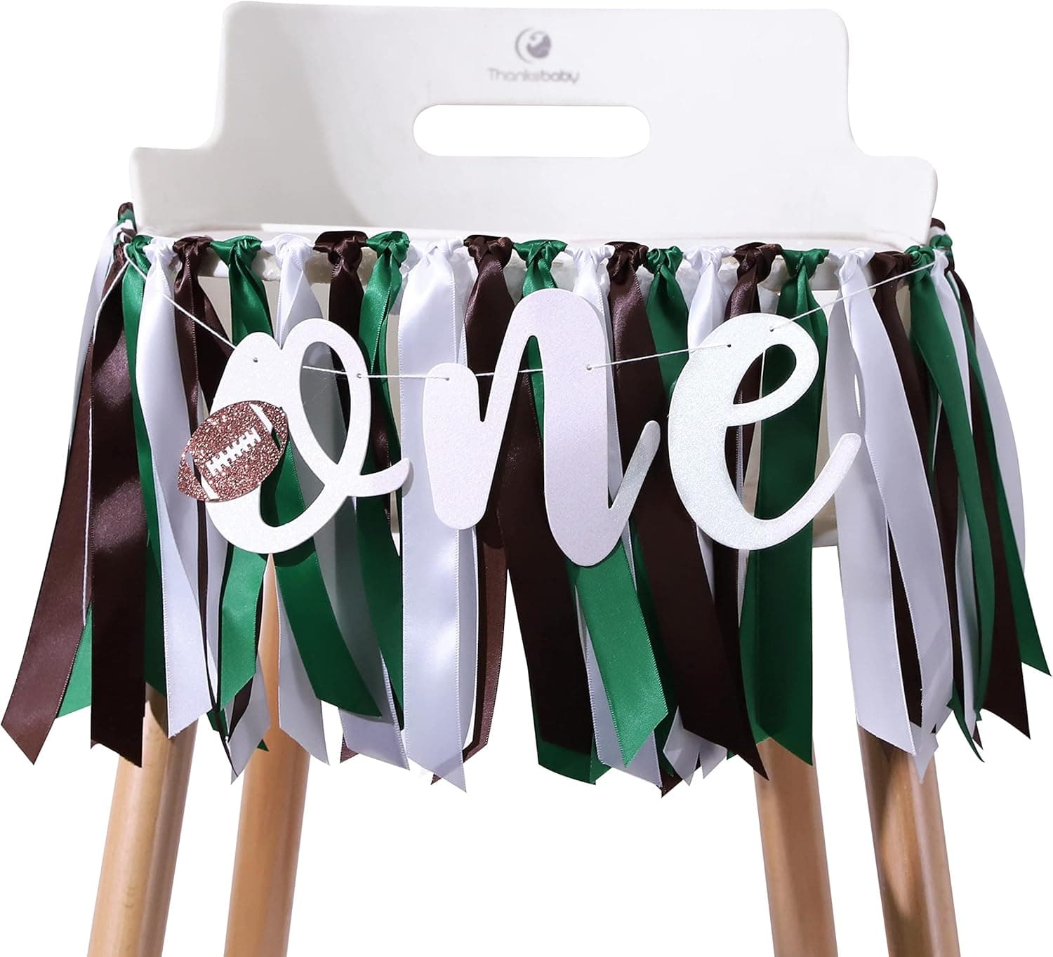 Football 1st Birthday High Chair Banner - Football Party, Happy 1st Birthday Banner, Football Fabric High Chair Birthday Party Decoration, Football 1st Birthday Party Banner, Sports Theme Party Decorations, Boys and Girls, Party Photo Props, Football Crushed Cake Photo Props (Football Banner)