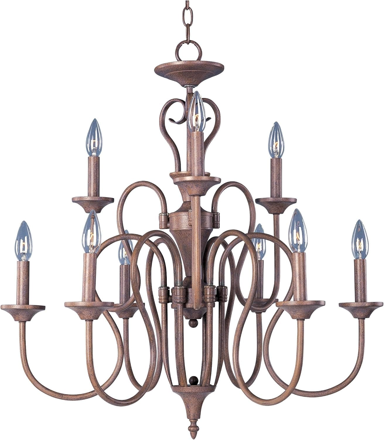 Maxim 90103PE Paso Robles 9-Light Chandelier Pewter