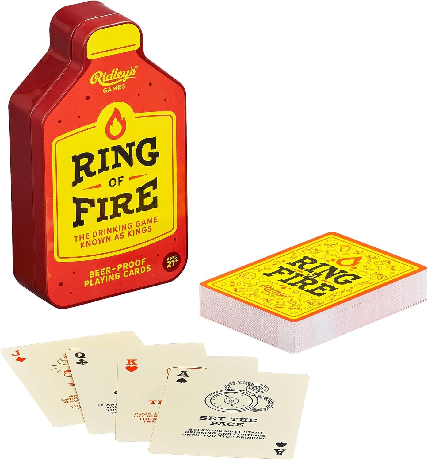 Ridley’s Ring of Fire Drinking Card Game – Fast-Paced Kings Card Game for Adults Ages 21+ – Waterproof Playing Cards – Fun, Easy-to-Learn Party Game