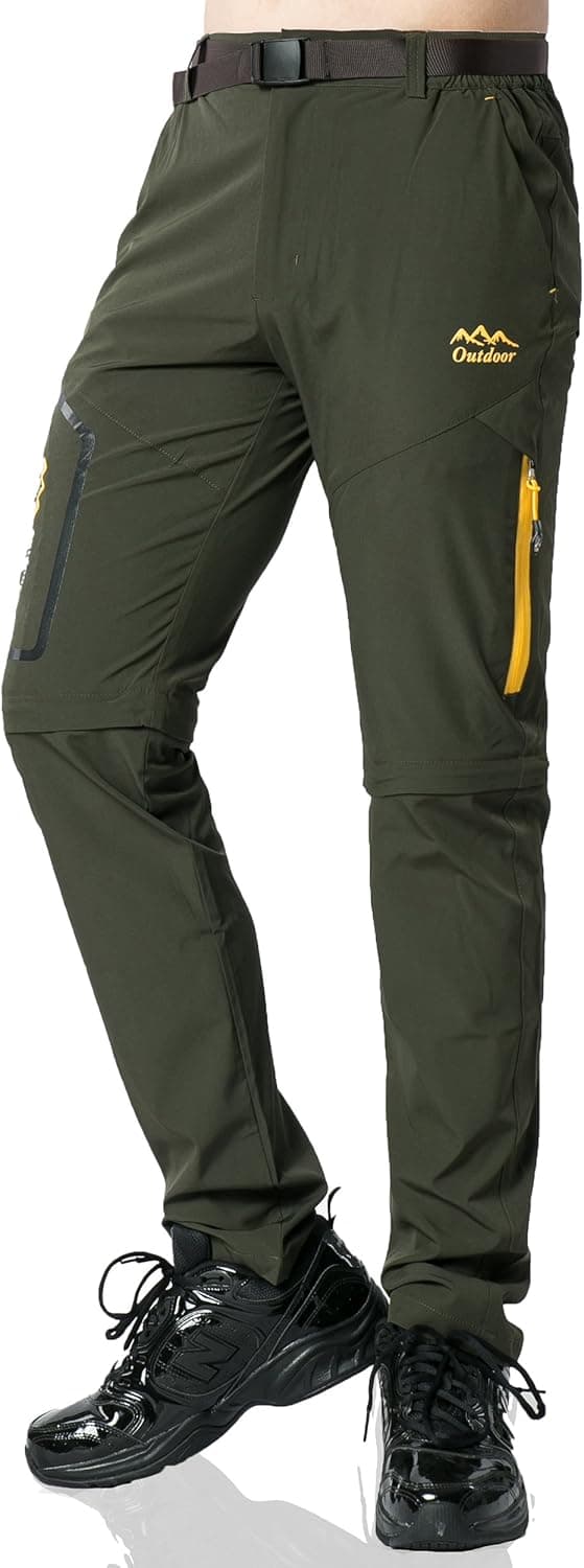 SEEU Men Tactical Pants, Convertible Pant ideal for Hiking Camping, Army XL