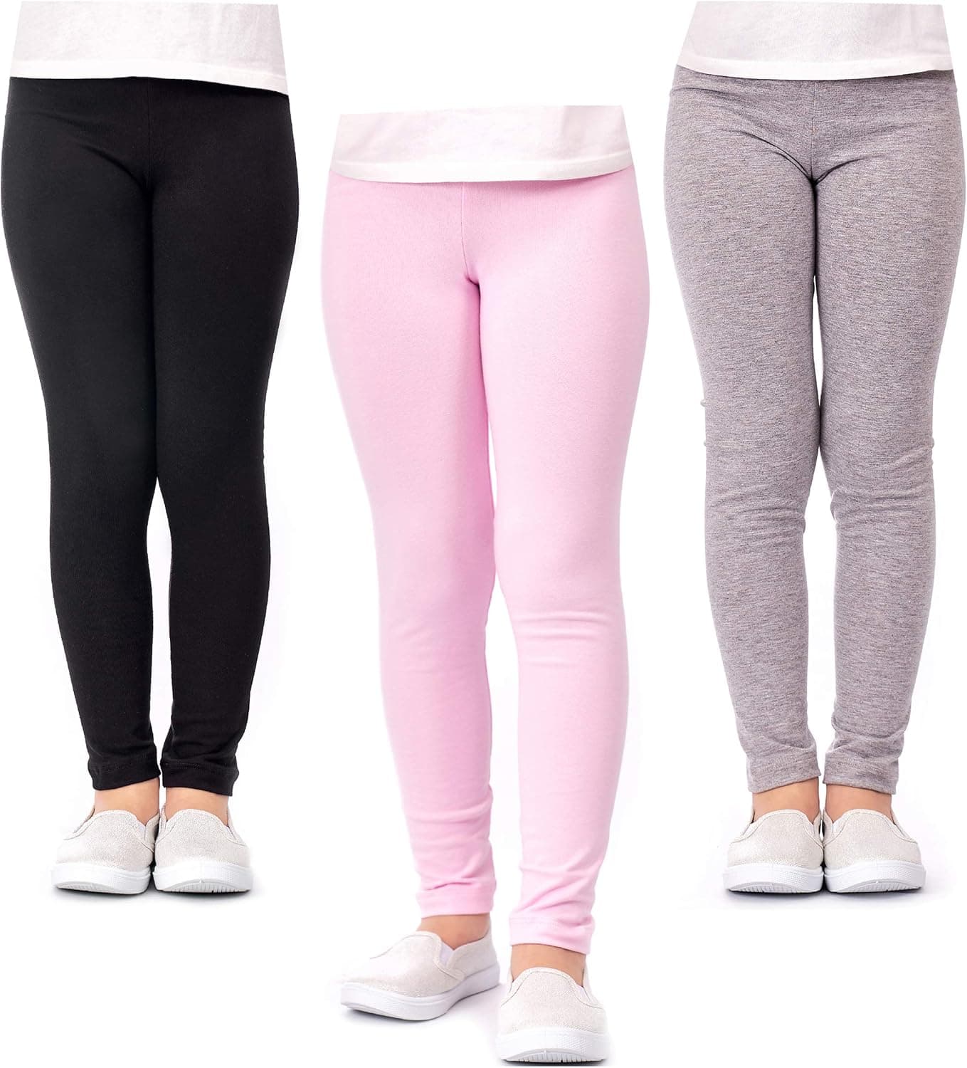 DEAR SPARKLE Girls' Leggings 3 Pack Girl Stretch Kids Toddler Pants (G1)