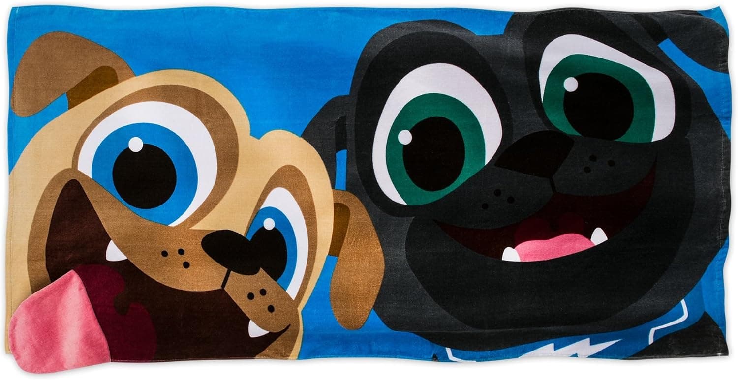 Disney Puppy Dog Pals Beach Towel for Kids - Blue