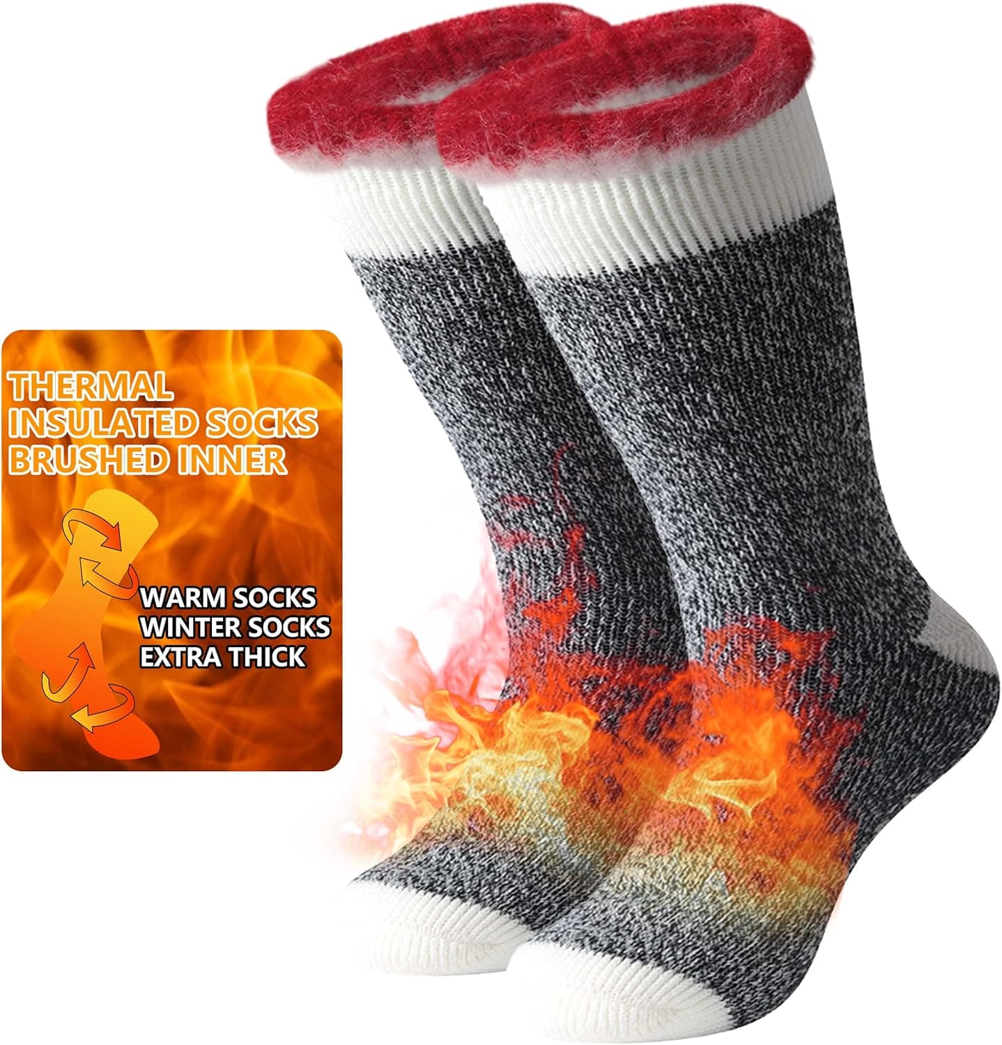 Women Stocking Stuffers, HAPYCEO Winter Thermal Socks Thick Warm Insulated Heated Crew Socks for Cold Weather, M