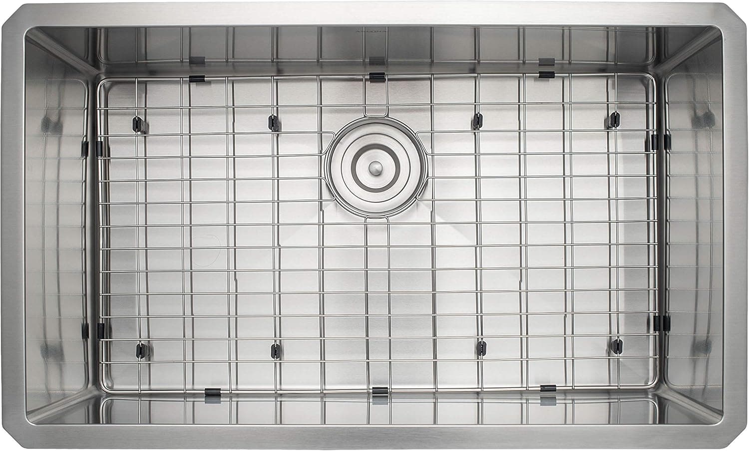 Ancona AN-3309 Prestige Series Undermount Stainless Steel 30 in. Single Bowl Kitchen Sink with Grid and Strainer in Satin