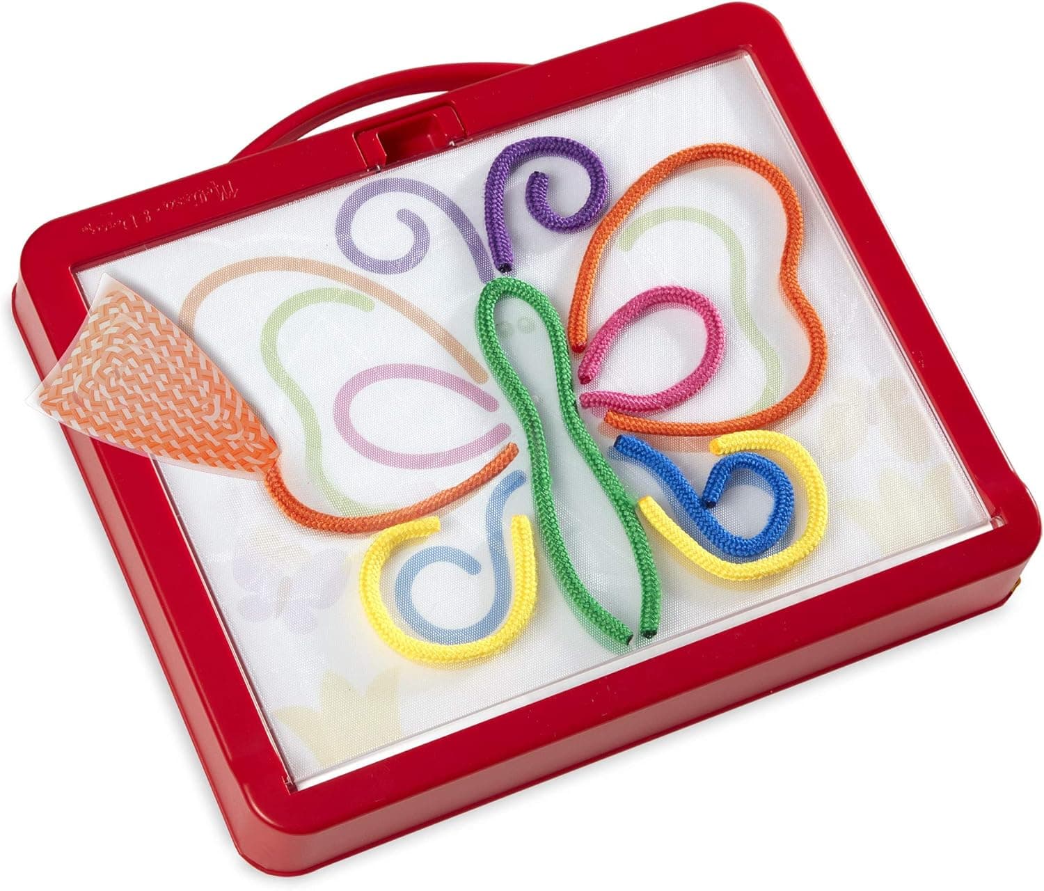 Melissa & Doug Rainbow Cord Picture & Pattern Maker Draw with Cords – 39 Cords, 6 Double-Sided Cards to Trace