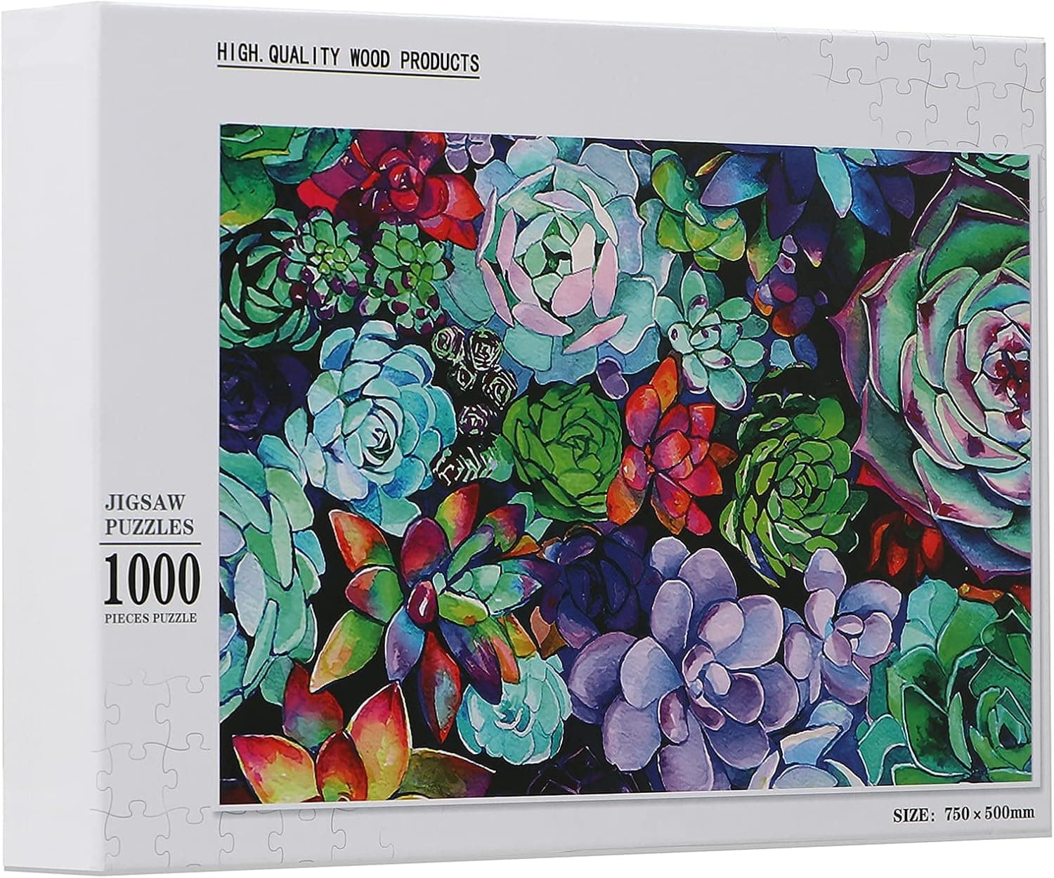 Jigsaw Puzzles 1000 Pieces for Adults Teens Kids,Sweet Succulents Plant Puzzles,Educational Intellectual Game Toys Intellectual Decompressing Interesting Puzzle (Large&Thickened Version