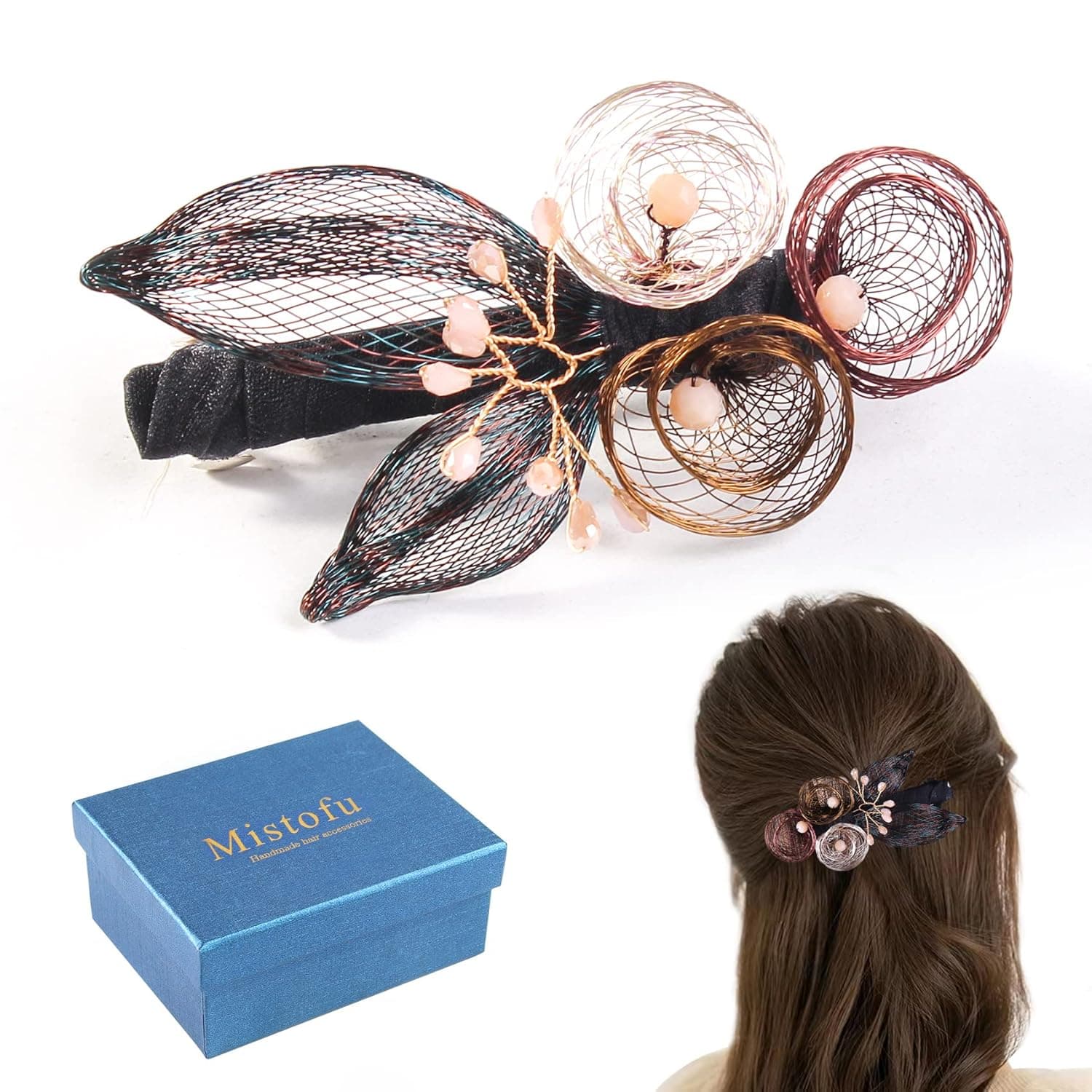 Mistofu Large Hair Barrettes Clips For Women Accessories Thick Hair, Handmade Copper Wire For Women