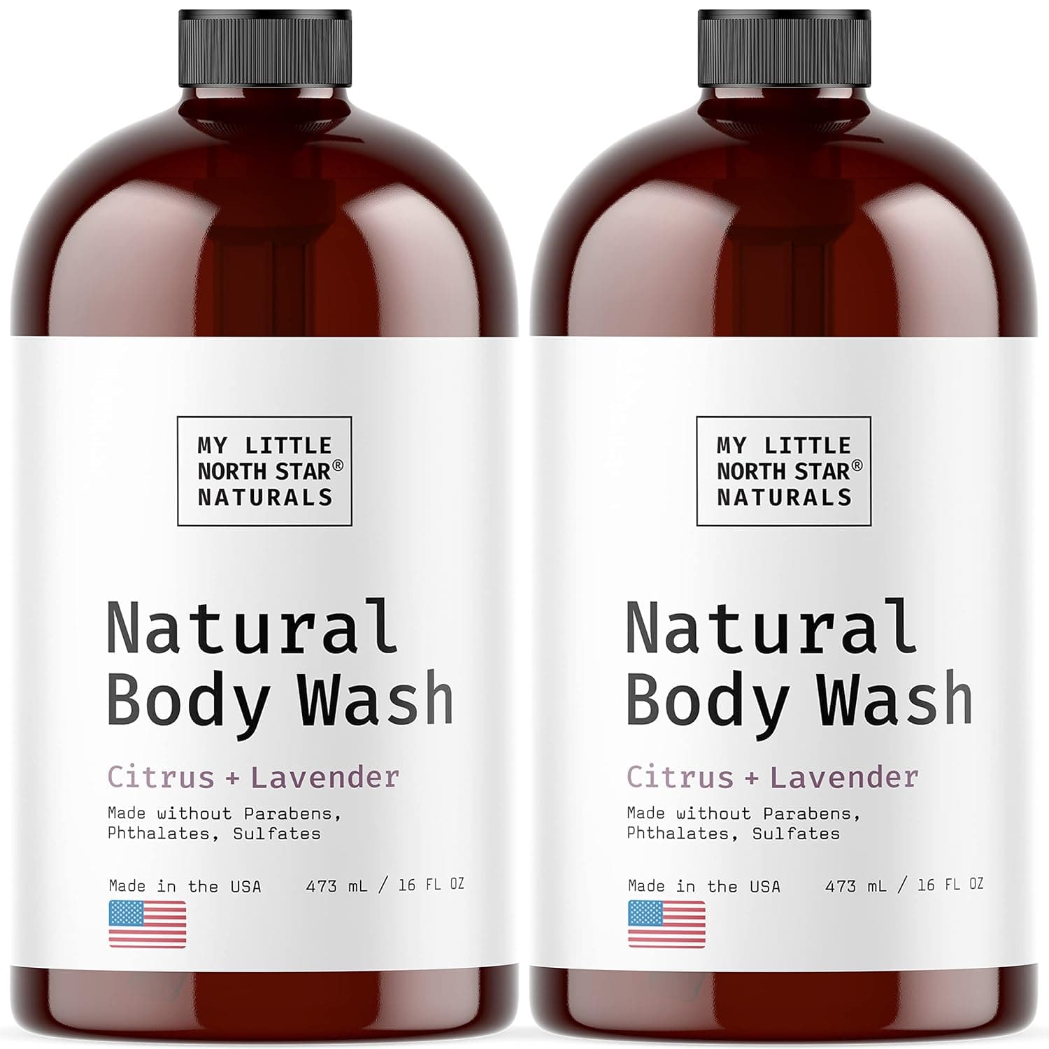 Natural Body Wash - Citrus & Lavender Body Wash & Shower Gel - Naturally Derived Ingredients, Made in USA - Calms & Comforts Skin - Body Wash Women - Men Body Wash - Paraben-Sulfate-free